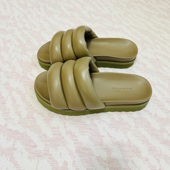 SCHUTZ | Maisha Vegan Leather Platform Sandal Slide Aspen Green, sz 8.5 - Picture 5 of 12
